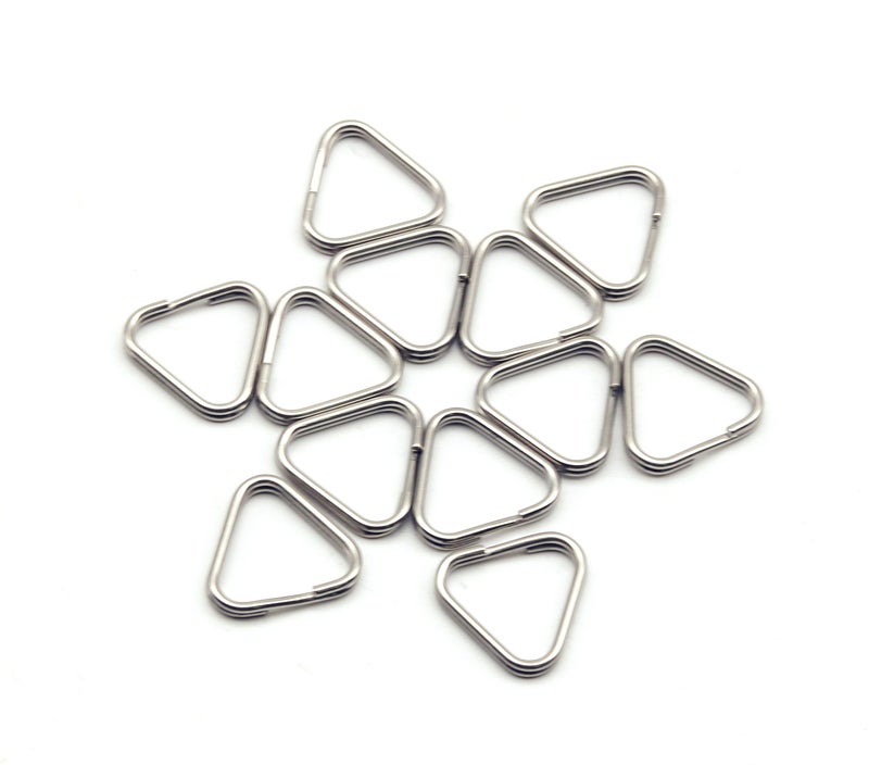 HITHUT 12pcs Camera Eyelet Ring Split Ring Lug Ring Triangle Strap Ring Hook for DSLR RF Mirrorless Camera (Stainless Steel) - Image 1